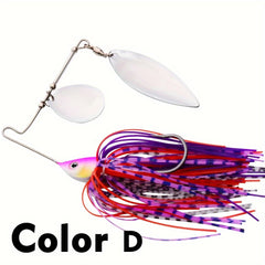 5pcs Spinner Bait Metal Lure With Skirt & Willow Blade for Pike Fishing Tackle