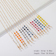 Colorful Glasses Chain Beaded Crystal Glass Mask Chain