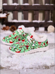Women's Christmas Style Snow Boots Plush Inside Santa Claus Snowman