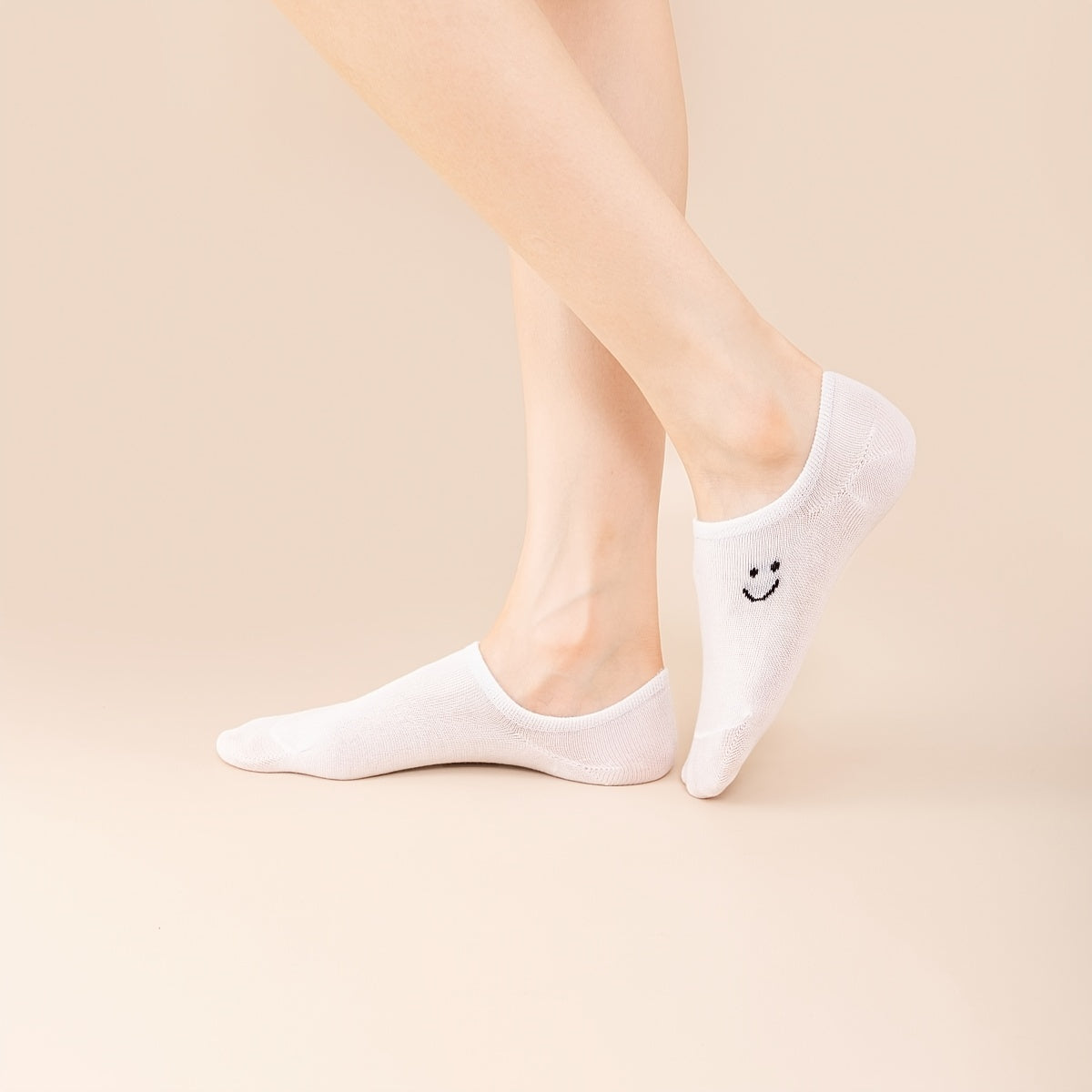 10 Pairs Smiling Print Ankle Socks Women's Stockings