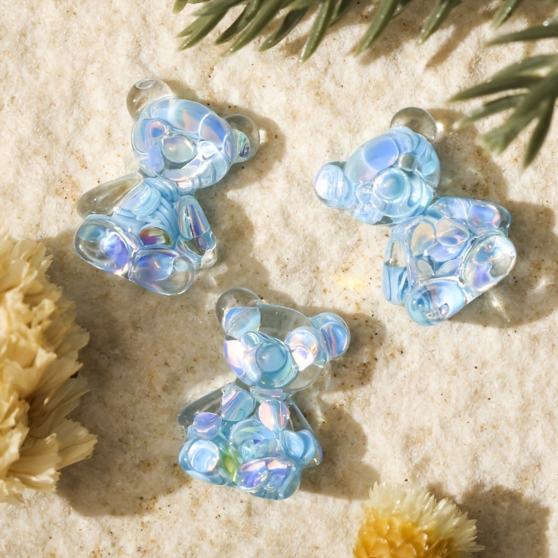 10pcs Aurora Bear Charms for Crafts DIY Resin Charms Accessories