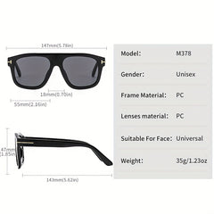 Men's Vintage T Letter Pilot Sunglasses with Carton Packaging