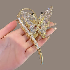 Sparkling Butterfly Hair Clip for Thick Hair