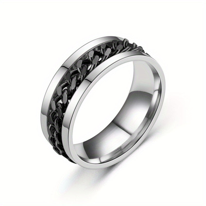 Hip Hop Style Rotatable Ring for Men