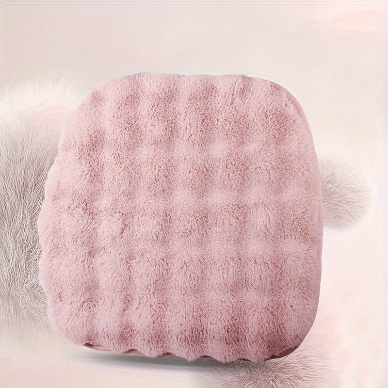 3pcs Plush Winter Warm Car Seat Cushion Set Non-slip Universal Seat Cushion