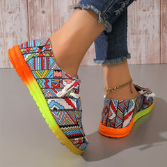 Geometric Pattern Canvas Women's Shoes