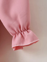Girls Pink Lace Ruffle Patchwork Dress