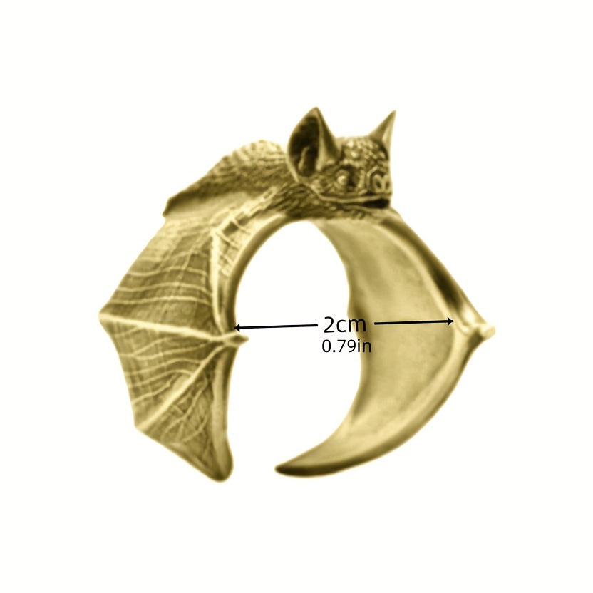 Retro Metal Cold Wind Bat Ring Male Niche Ring Jewelry