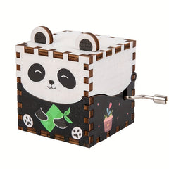 Wooden Animal Handheld Music Box Toy with 6 Characters