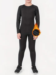 Boys Sports Training Outfits Plus Fleece Thermal Top - Quick Drying