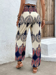 Tribal Print Elastic Waist Pants for Women
