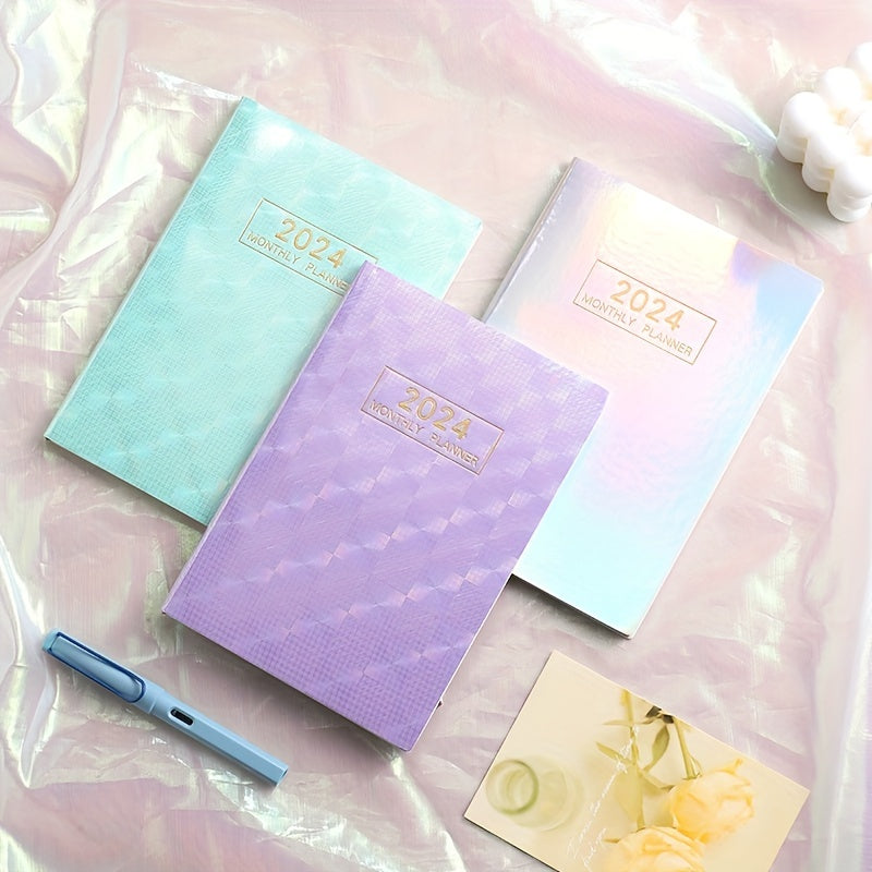 Colorful A5 English Calendar Book Laser Starlight Thin Weekly Notebook