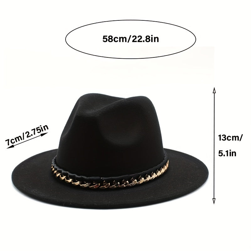 Men's Woolen Jazz Hat British Style Autumn Winter Large Brim Top Hat