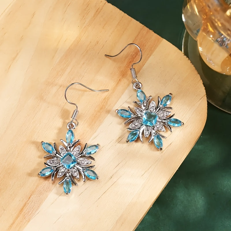 Snowflake Earrings Artificial Diamond Earrings Party Jewelry Gift For Women