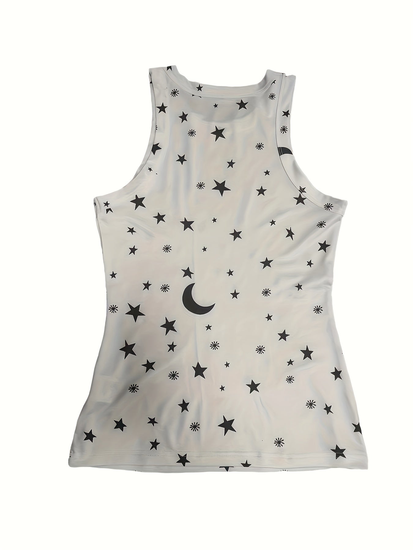  Star Print Tank Top Women's Round Neck Stretch Tank