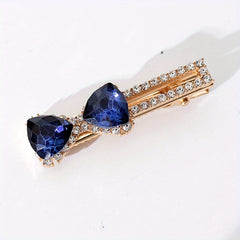 Bowknot Crystal Hair Clip Non slip Duck Billed Clip Female Side Clip