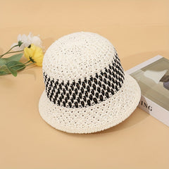 Crochet Bucket Hat Hollow Out Breathable Casual Cloche Summer Outdoor