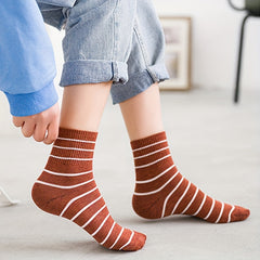 6 Pairs Striped Crew Socks Comfortable & Breathable Women's Mid Tube Stockings