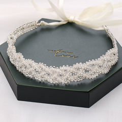 Bridal Headband Pearls Crystals Modern Hair Accessories