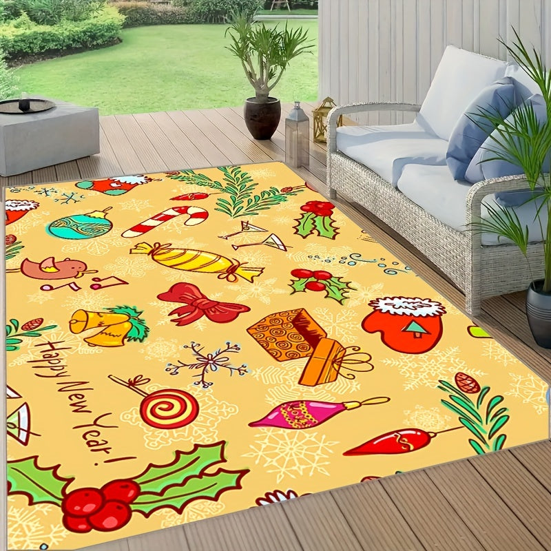 Christmas Room Carpet Waterproof Kitchen Rug Anti-Slip Mat