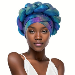 Bright Gradient Turban Cap Elastic Head Scarf
