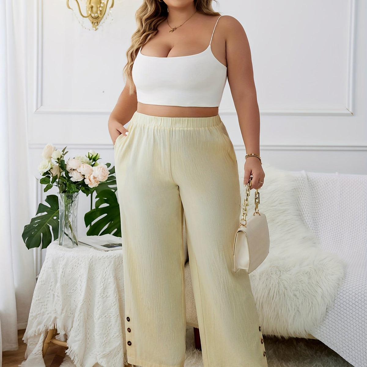  Wide Leg Trousers With Pockets