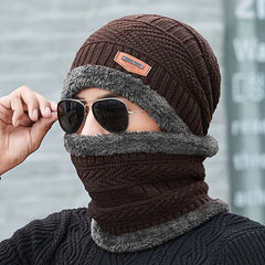Men's Winter Woolen Hat, Thickened & Warm, Knitted Cap for Outdoor Activities