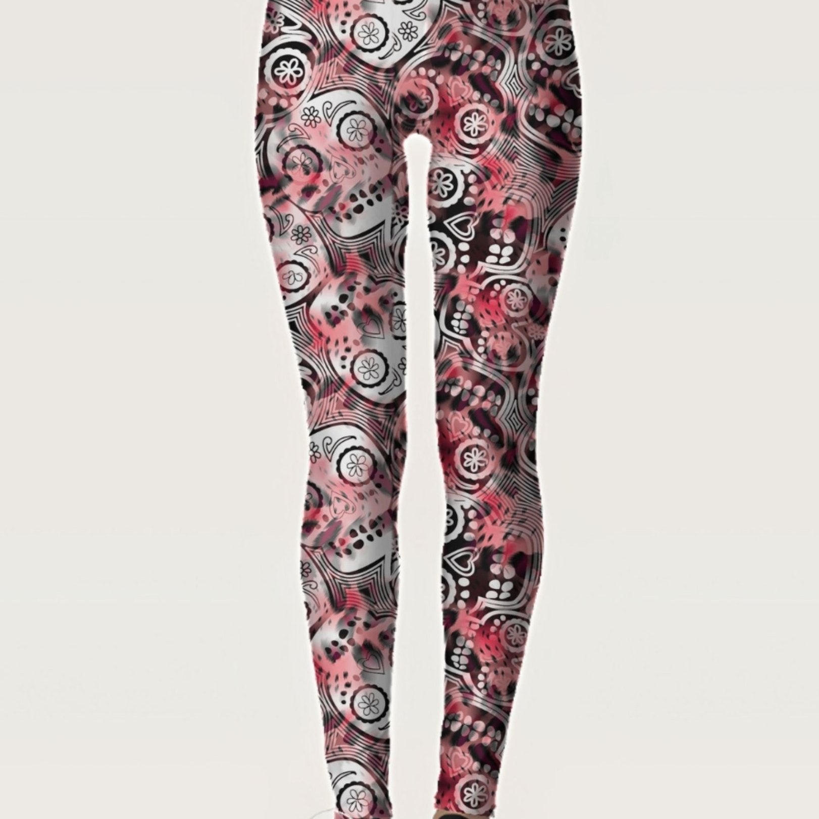 Skull Print Leggings Casual Sporty Skinny Leggings