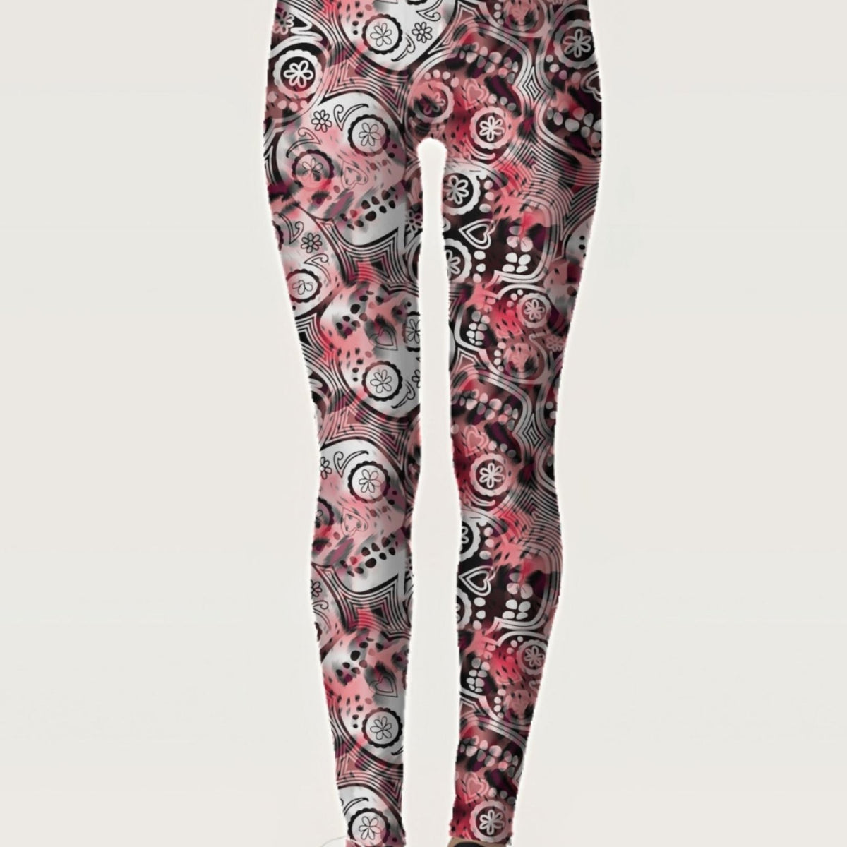 Skull Print Leggings Casual Sporty Skinny Leggings