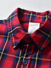 Toddler Boys Plaid Graphic Button Short Sleeve Shirt Kids Summer Clothes