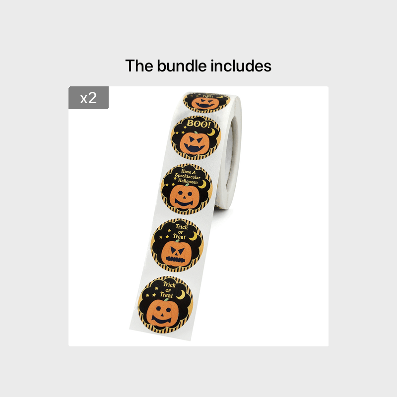 500pcs Halloween Pumpkin Round Stickers for Gift Food Packaging Reward Play Toy