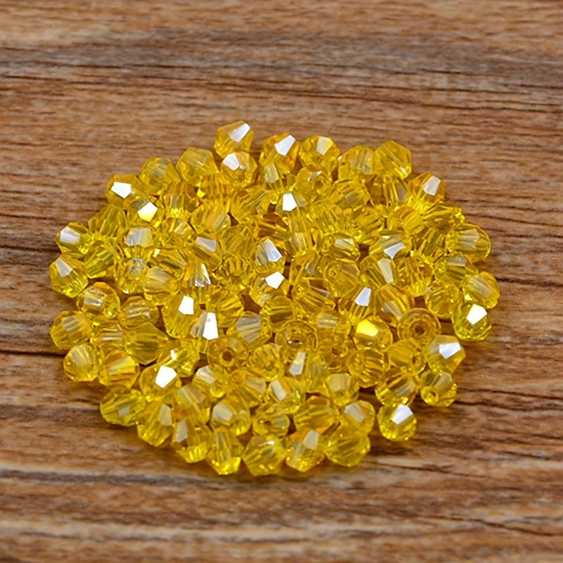 300pcs 4mm Double Cone Pointed Crystal Beads Jewelry Making