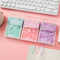 Creative Macaron Series Boat Paper Clip File Storage Boxed Random