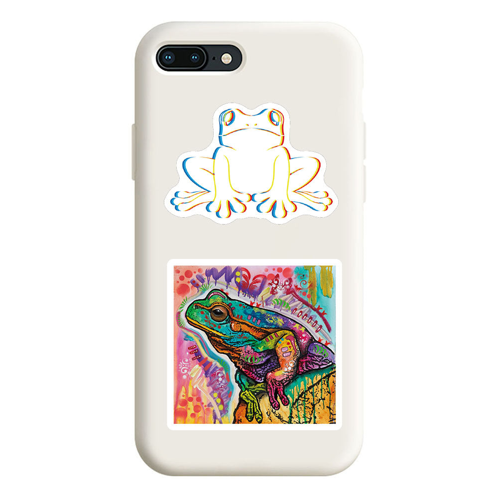 Psychedelic Frog Stickers Graffiti Waterproof for Guitar Helmet Motorcycle