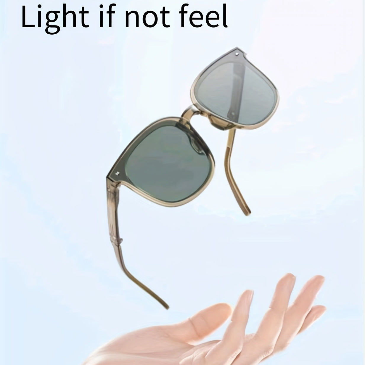 Foldable Square Sunglasses Casual Jelly Rivet Decor UV400
