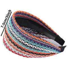 Wide Lace Headbands Non Slip Hair Band Headwraps Embroidery Hair Hoop