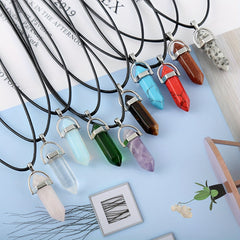 Colorful Chakra Pendant Crystal Pointed Prism Shape Pendants for Jewelry Making