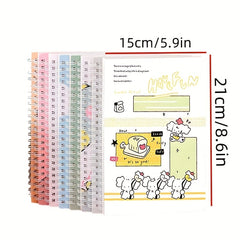 4pcs Cartoon Coil A5 Notebooks - 80 Sheets - Office/School/Birthday