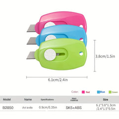 Mini Retractable Colorful Pocket Box Cutter Envelope for Office Home School DIY