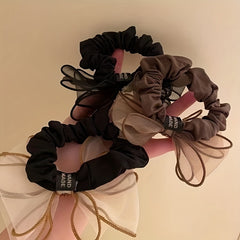 Organza Rhinestone Hair Ring Elastic Head Rope Hair Accessories