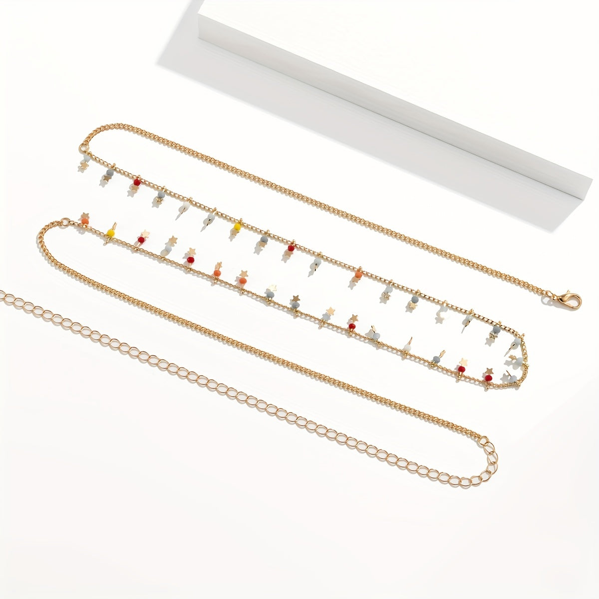 Boho Colorful Beads Waist Chain Single Layer Belly Chain Beach Bikini Chains