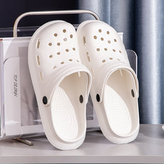 Women's Hollow Out Flat Clogs Closed Toe Slides Shoes