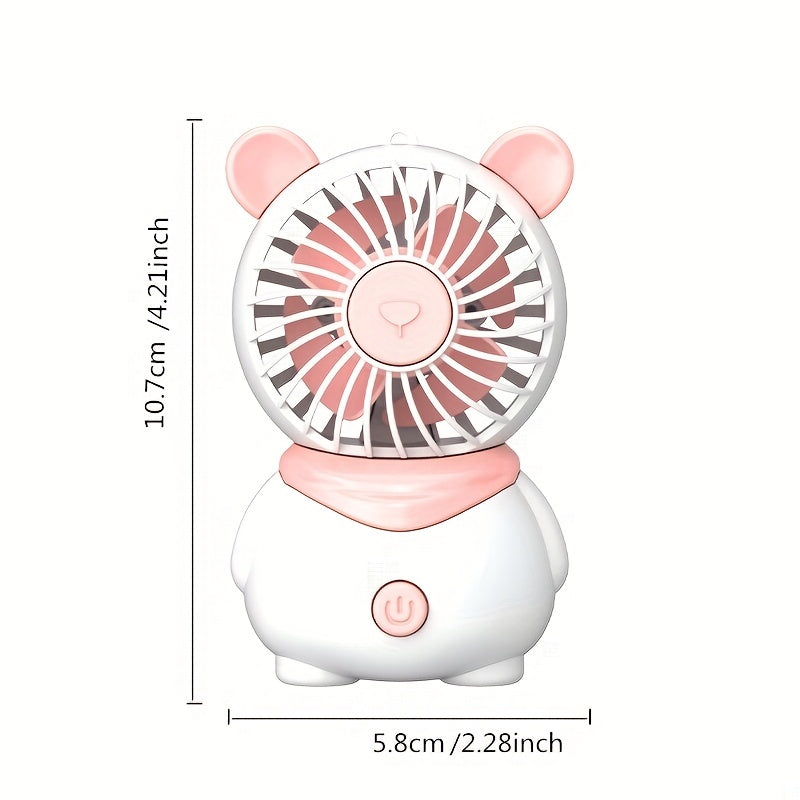 Cartoon Pig Handheld Fan USB Charging Strap Portable Pocket Mini Fan