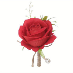 European Wedding Groom Chest Flower Brooch