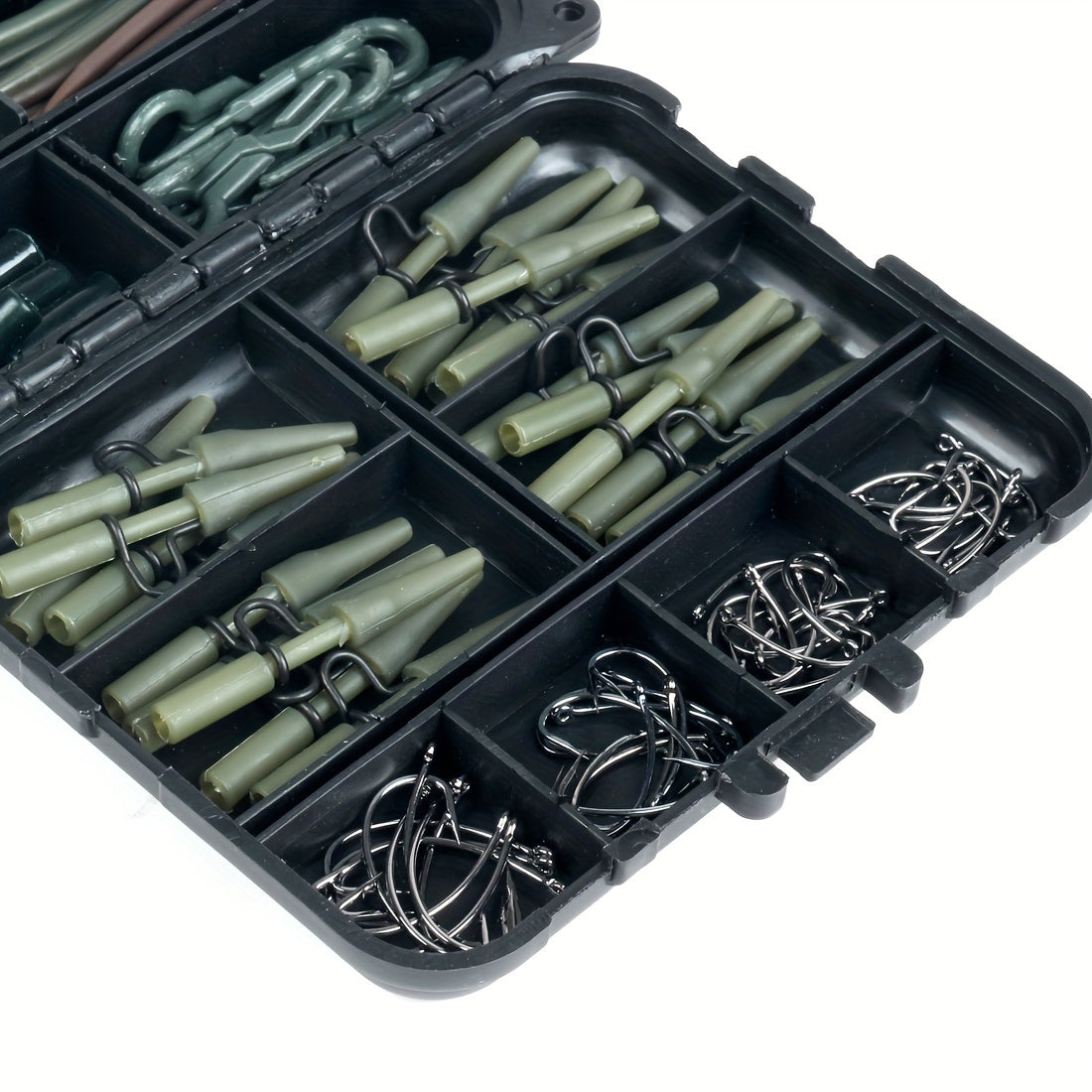 180pcs Carp Fishing Accessories Set w/ Storage Box Plastic Gear Supplies
