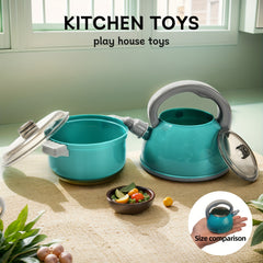 Kids' Play Kitchen Set with Chef'S Gear Pots Pans and Utensils
