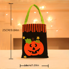 Halloween Print Tote Bag Trick Or Treat Candy Bag Reusable Storage Basket