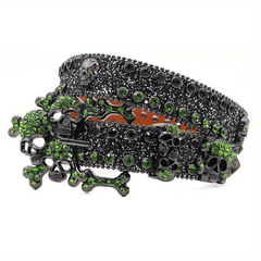 Skull Rhinestone Buckle Hip hop Punk Style Alloy Buckle