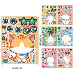 Cat Face Changing Stickers for DIY Decor, Stationery Decor