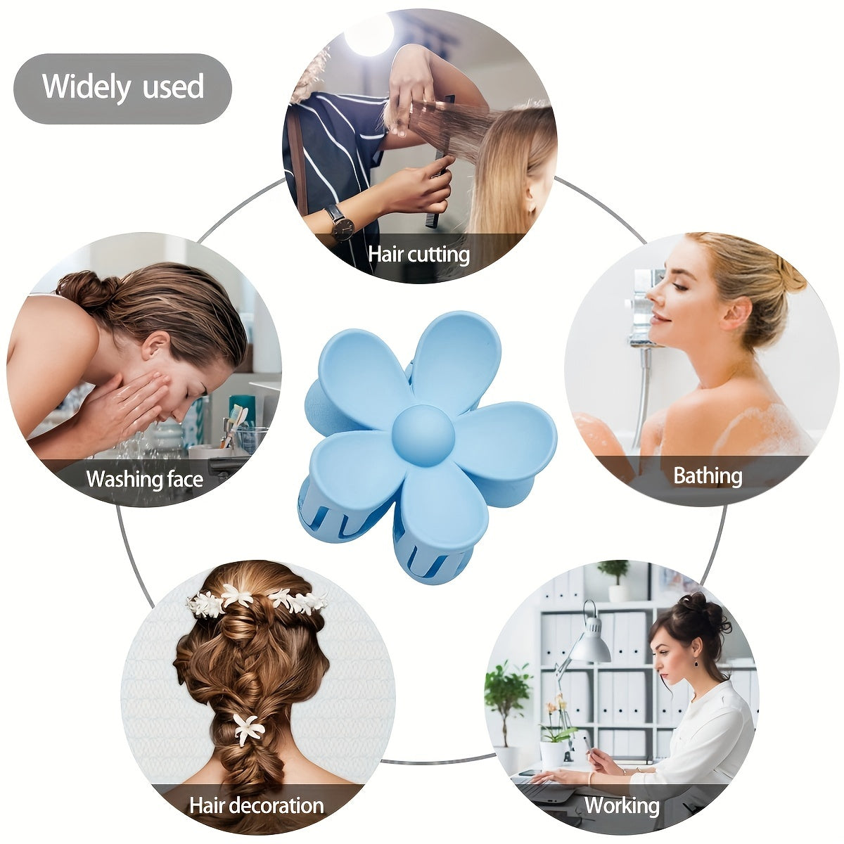 Creative Flower Hair Claw Matte Hair Claws For Ladies And Girls